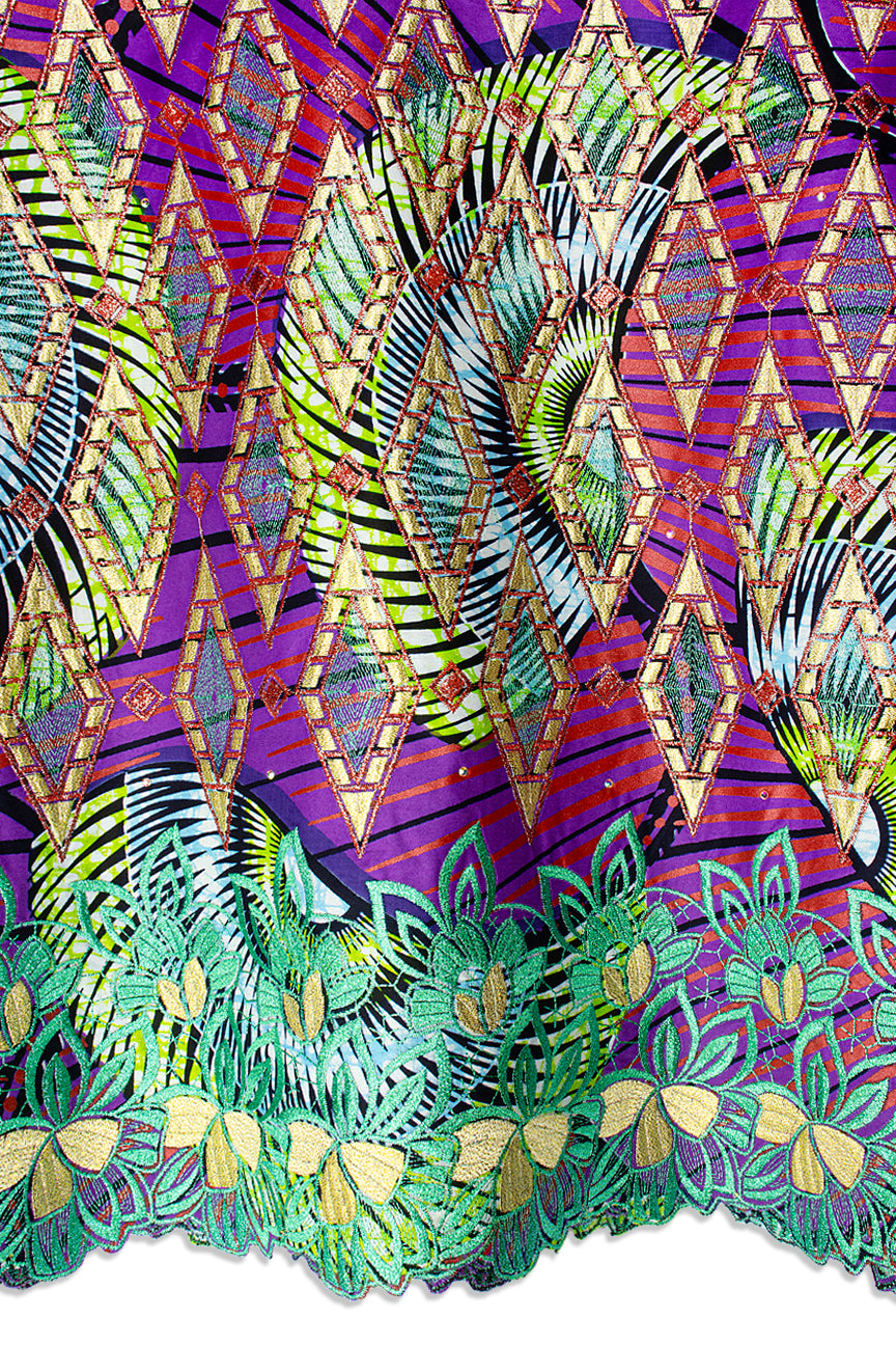 Vlisco Super Wax Gold with Lace Embroidery - VHL5361