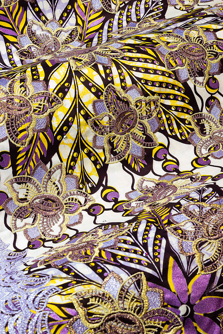 Vlisco Super Wax Gold with Lace Embroidery - VHL5351
