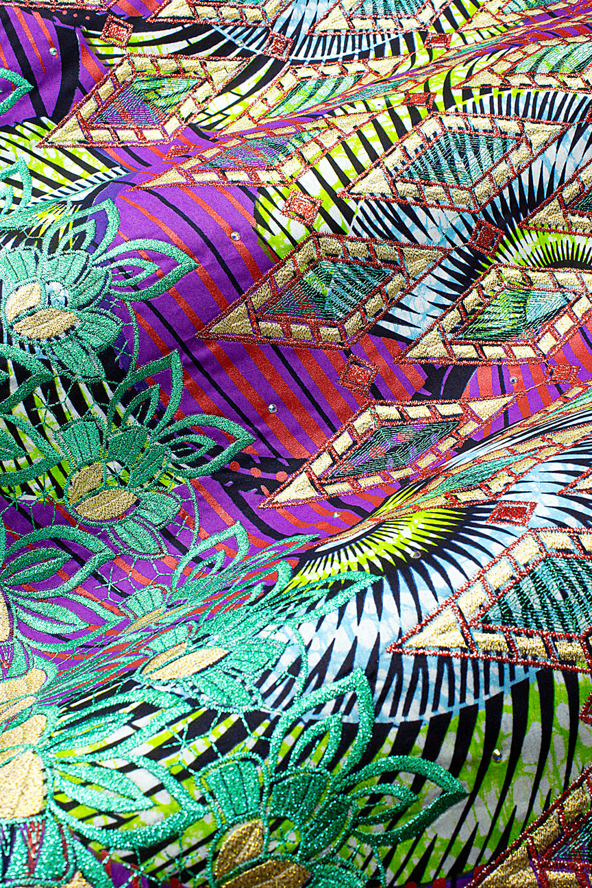 Vlisco Super Wax Gold with Lace Embroidery - VHL5361