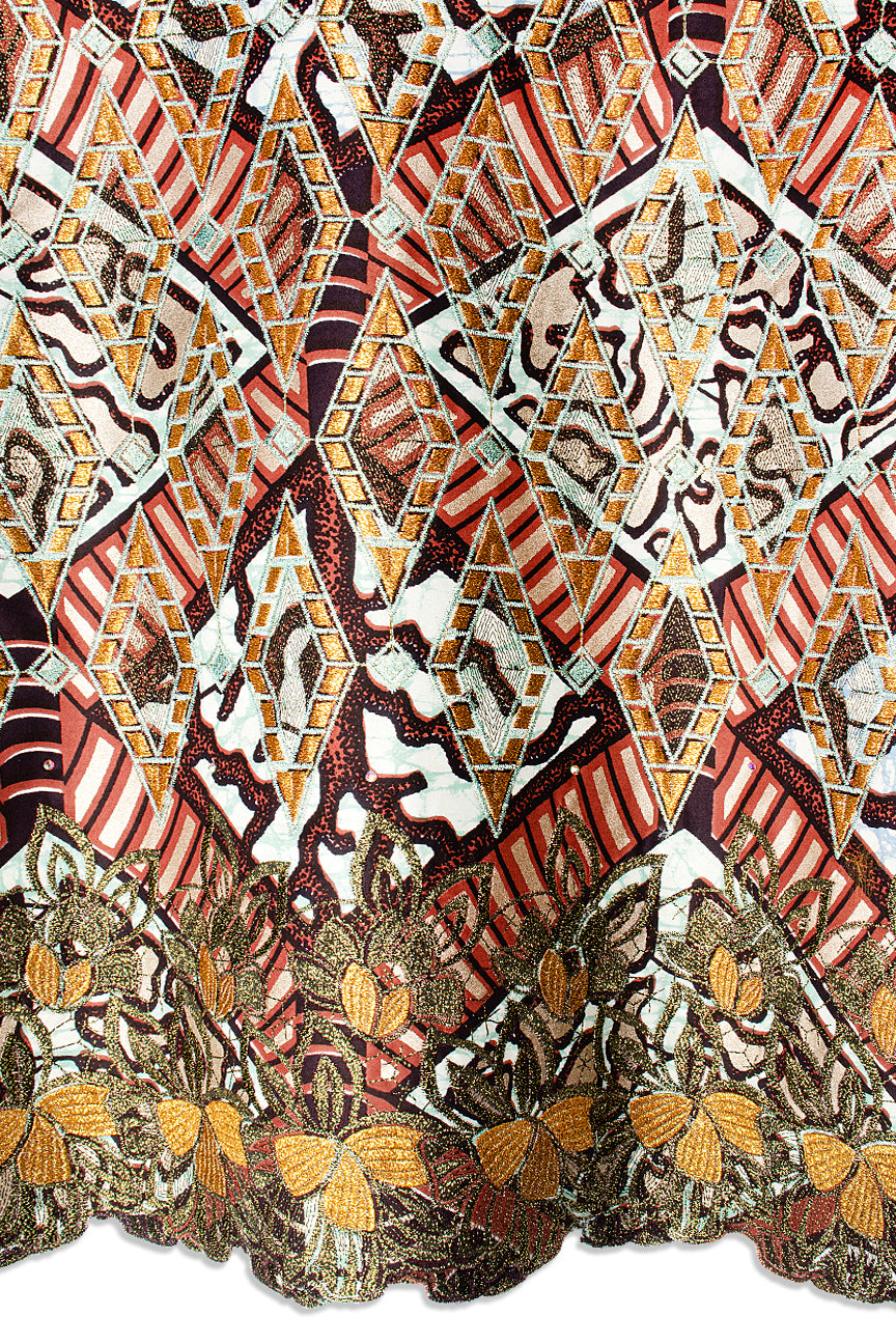 Vlisco Super Wax Gold with Lace Embroidery - VHL5362