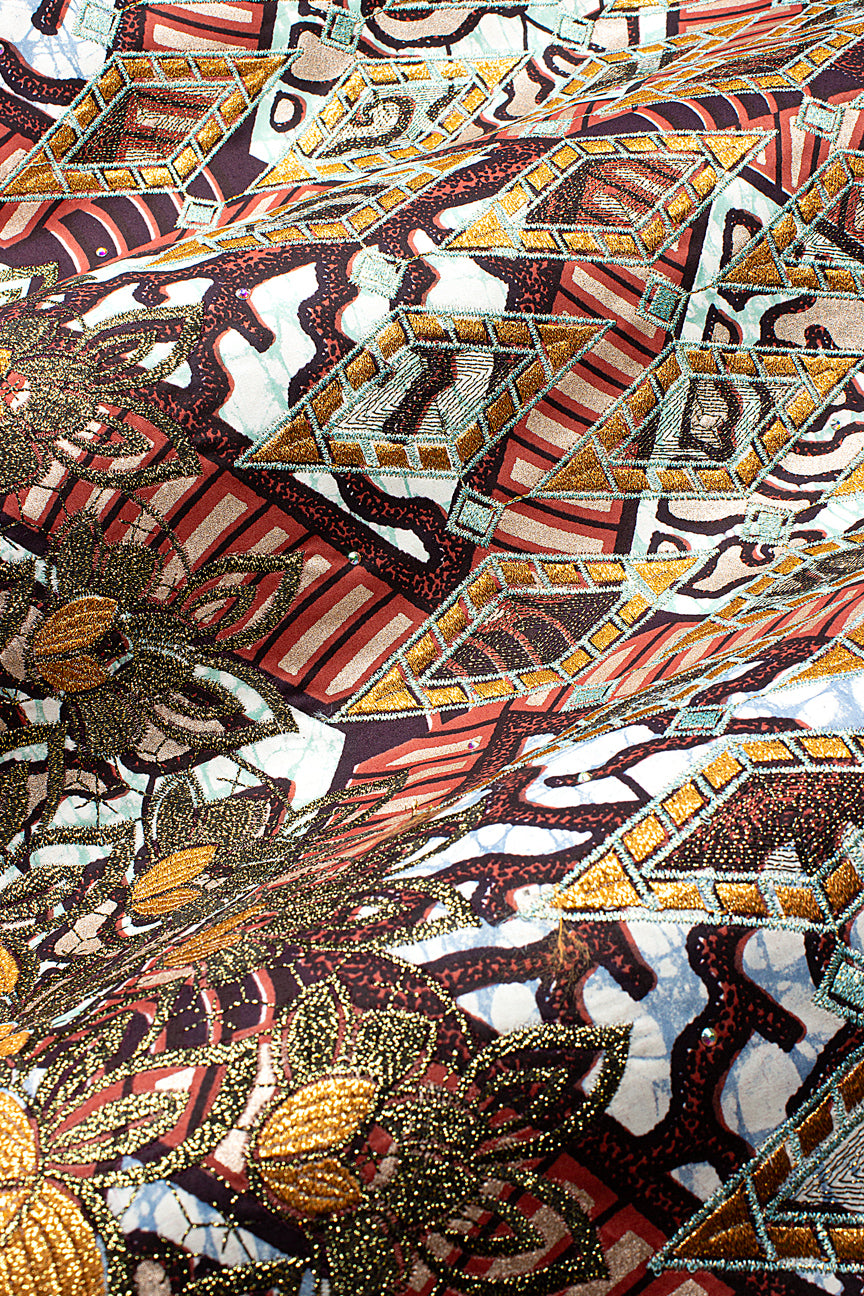 Vlisco Super Wax Gold with Lace Embroidery - VHL5362
