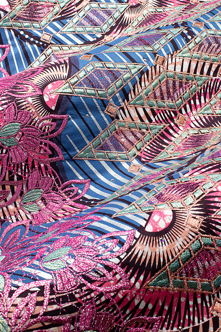 Vlisco Super Wax Gold with Lace Embroidery - VHL5364