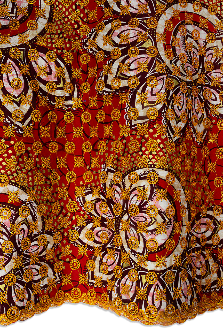 Vlisco Super Wax Gold with Lace Embroidery - VHL5356