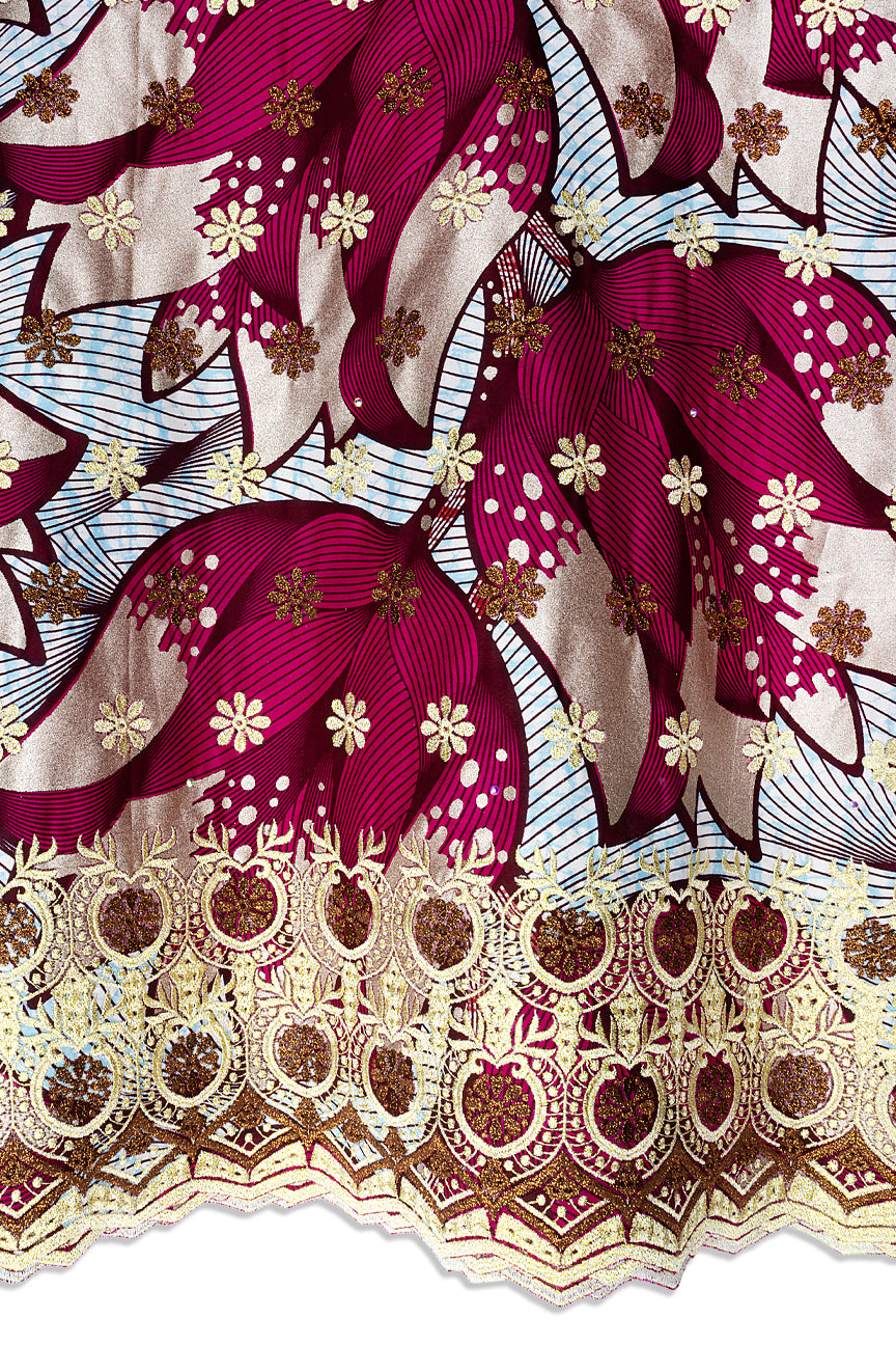 Vlisco Super Wax Gold with Lace Embroidery - VHL5313