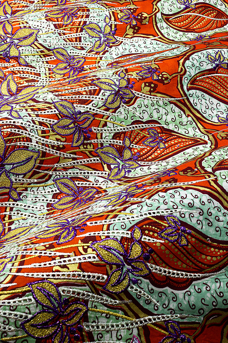 Vlisco Super Wax Gold Exclusive with Lace Embroidery - VHL5404