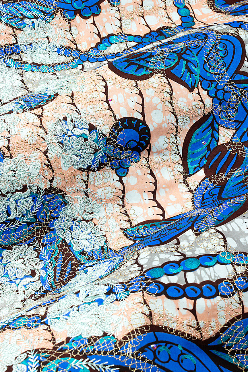 Vlisco Super Wax Gold with Lace Embroidery - VHL5381