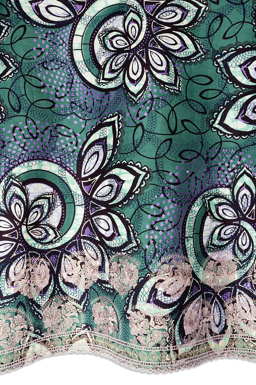 Vlisco Super Wax Gold with Lace Embroidery - VHL5382