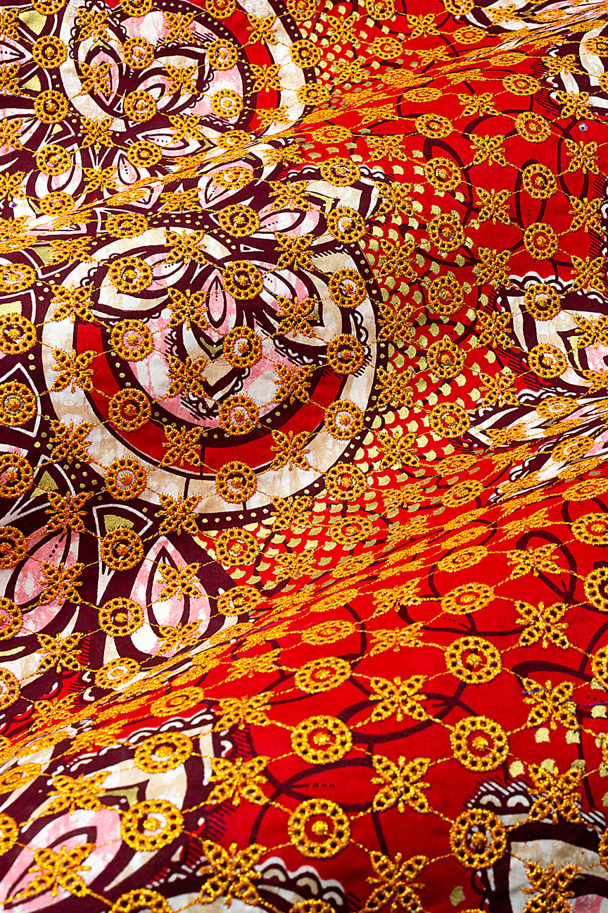 Vlisco Super Wax Gold with Lace Embroidery - VHL5383