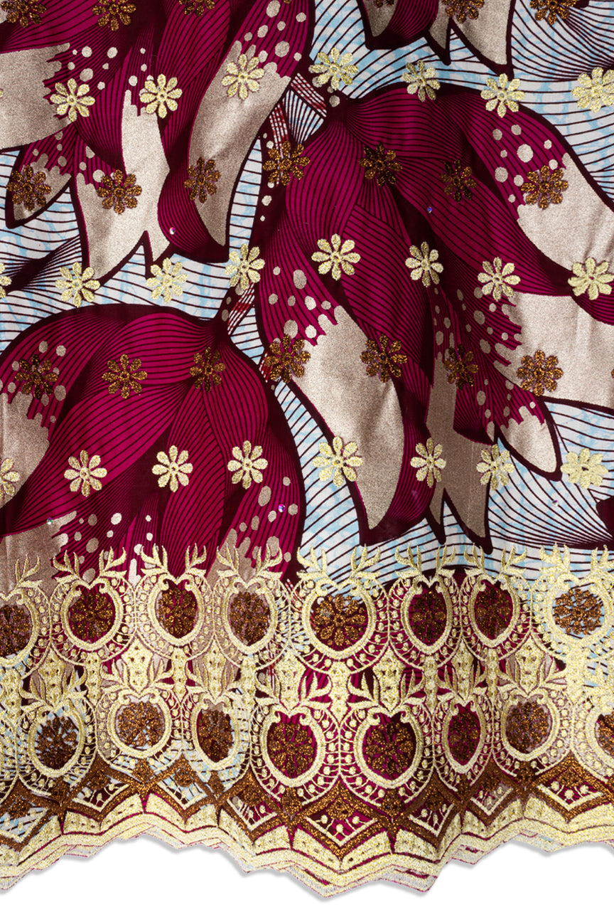 Vlisco Super Wax Gold with Lace Embroidery - VHL5303