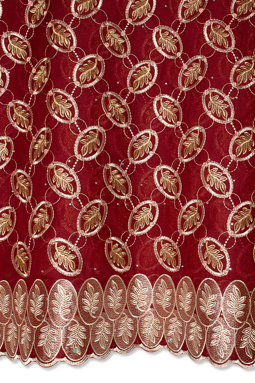 Voile Lace in Wine & Gold - VL593