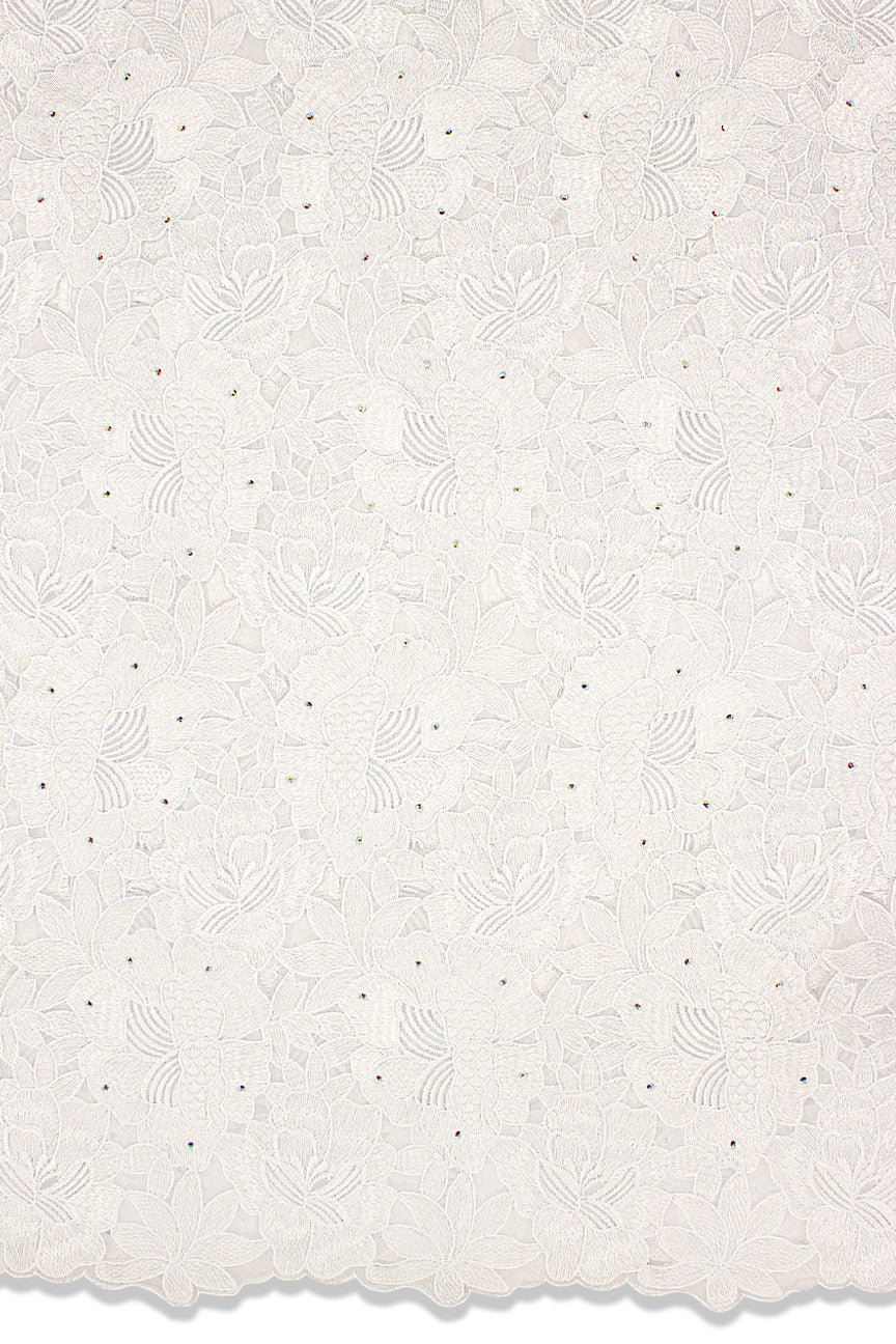 Double Organza Lace Hand Cut in White - DOL1003