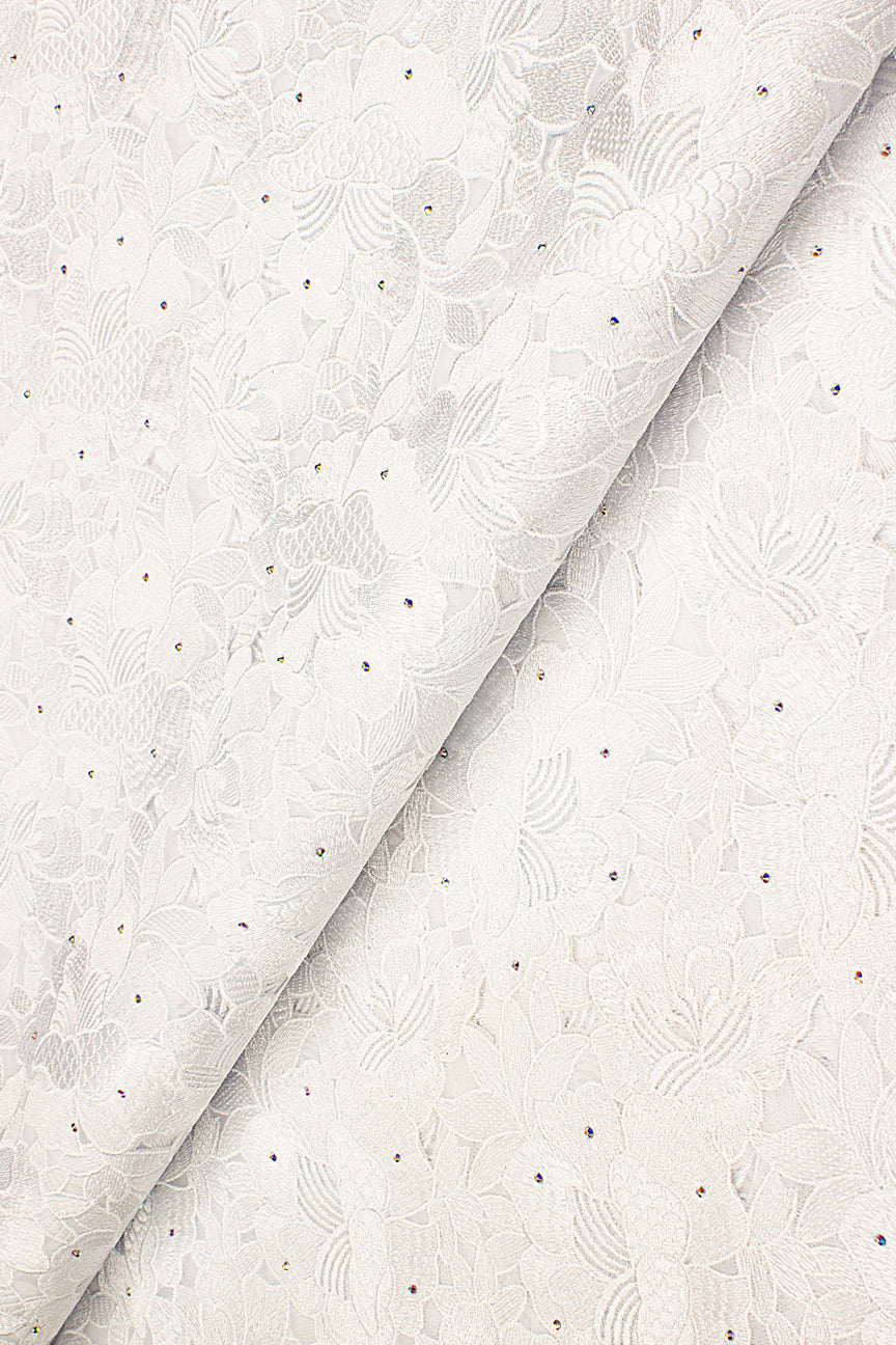 Double Organza Lace Hand Cut in White - DOL1003