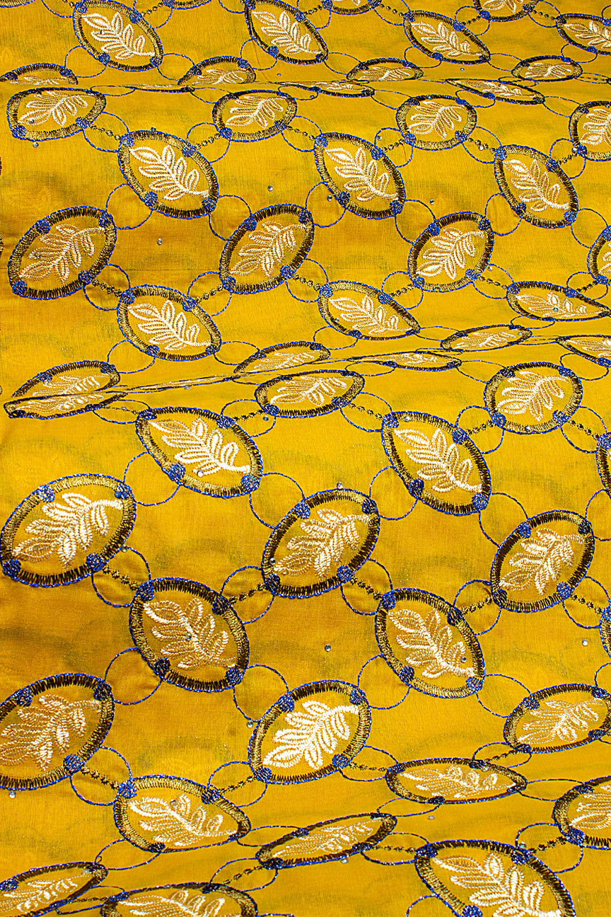 Voile Lace in Mustard Yellow & Blue - VL596
