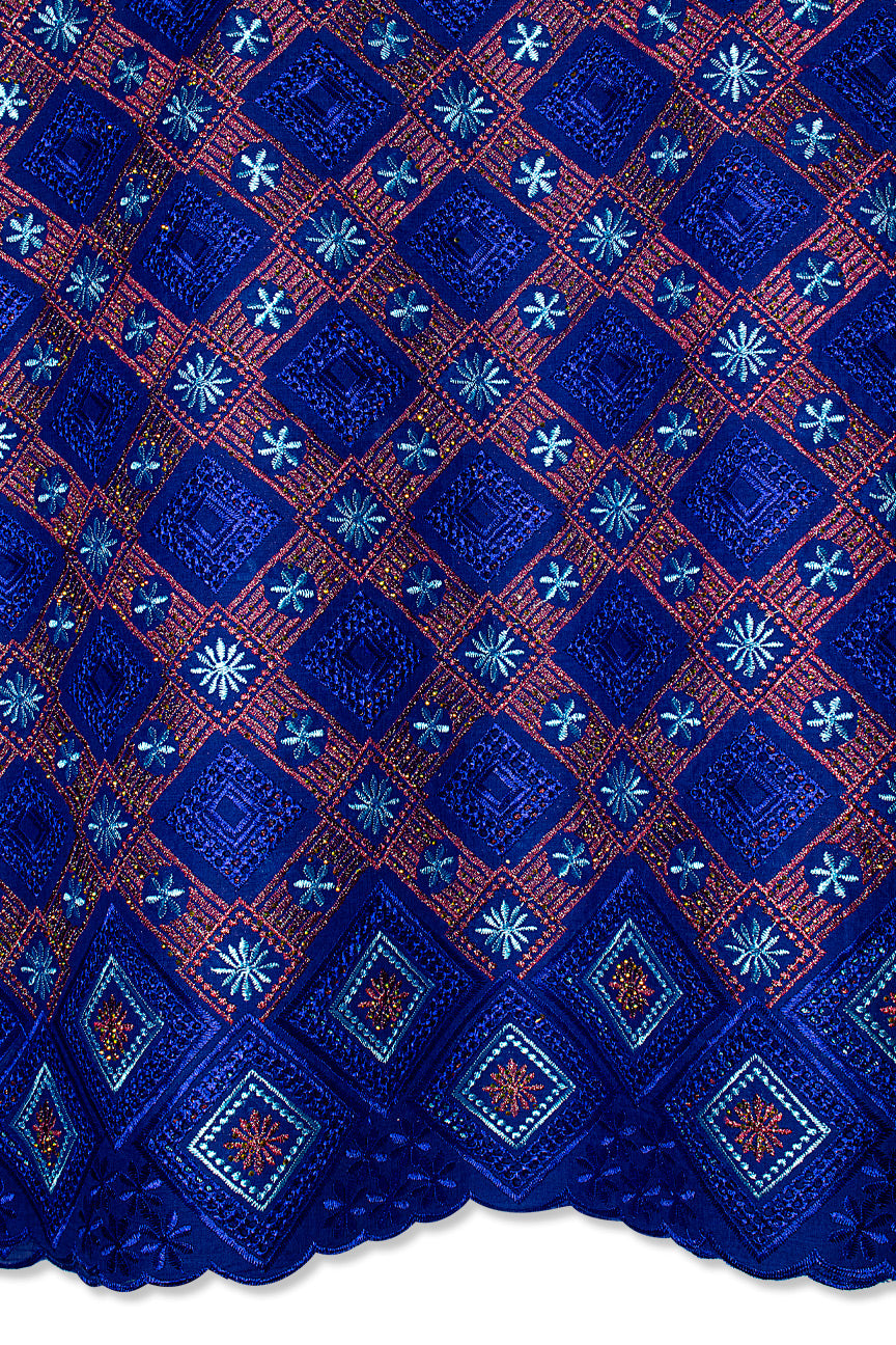 Voile Lace in Royal Blue & Pink - VL598