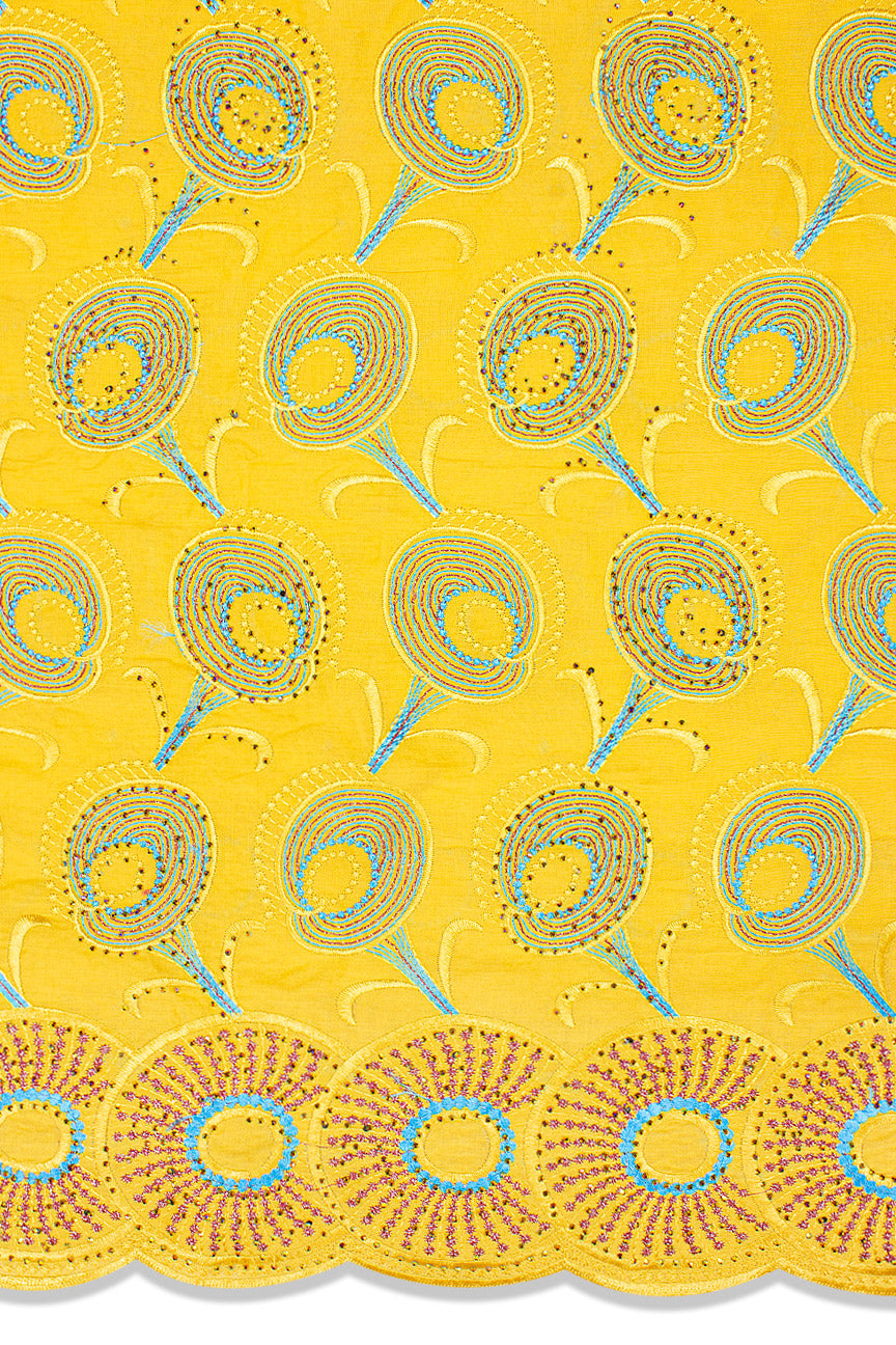 Voile Lace Exclusive in Sunshine Yellow, Turquoise & Pink - VL529