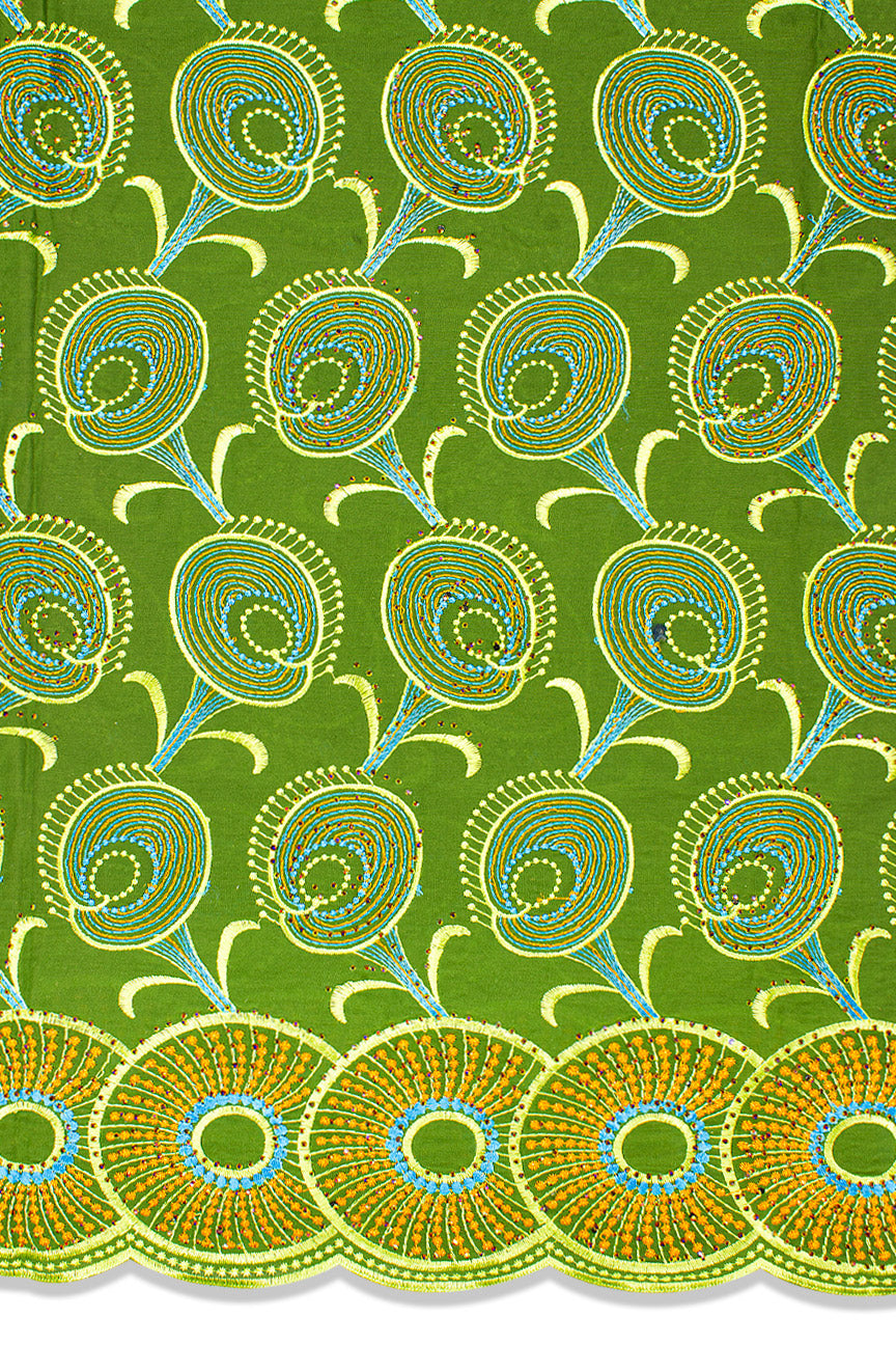 Voile Lace Exclusive in Green, Turquoise & Orange - VL531