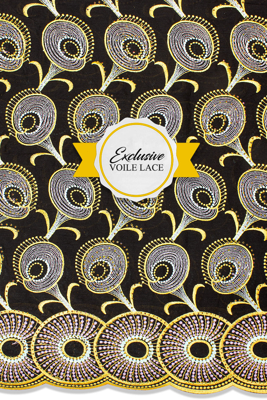 Voile Lace Exclusive in Black & Gold - VL532