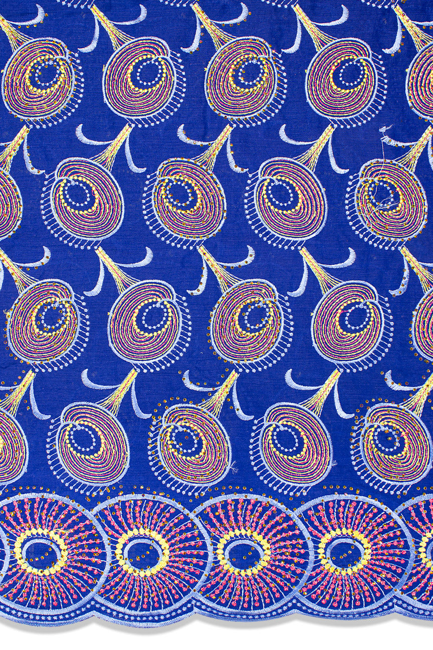 Voile Lace Exclusive in Royal Blue, Pink & Gold - VL533