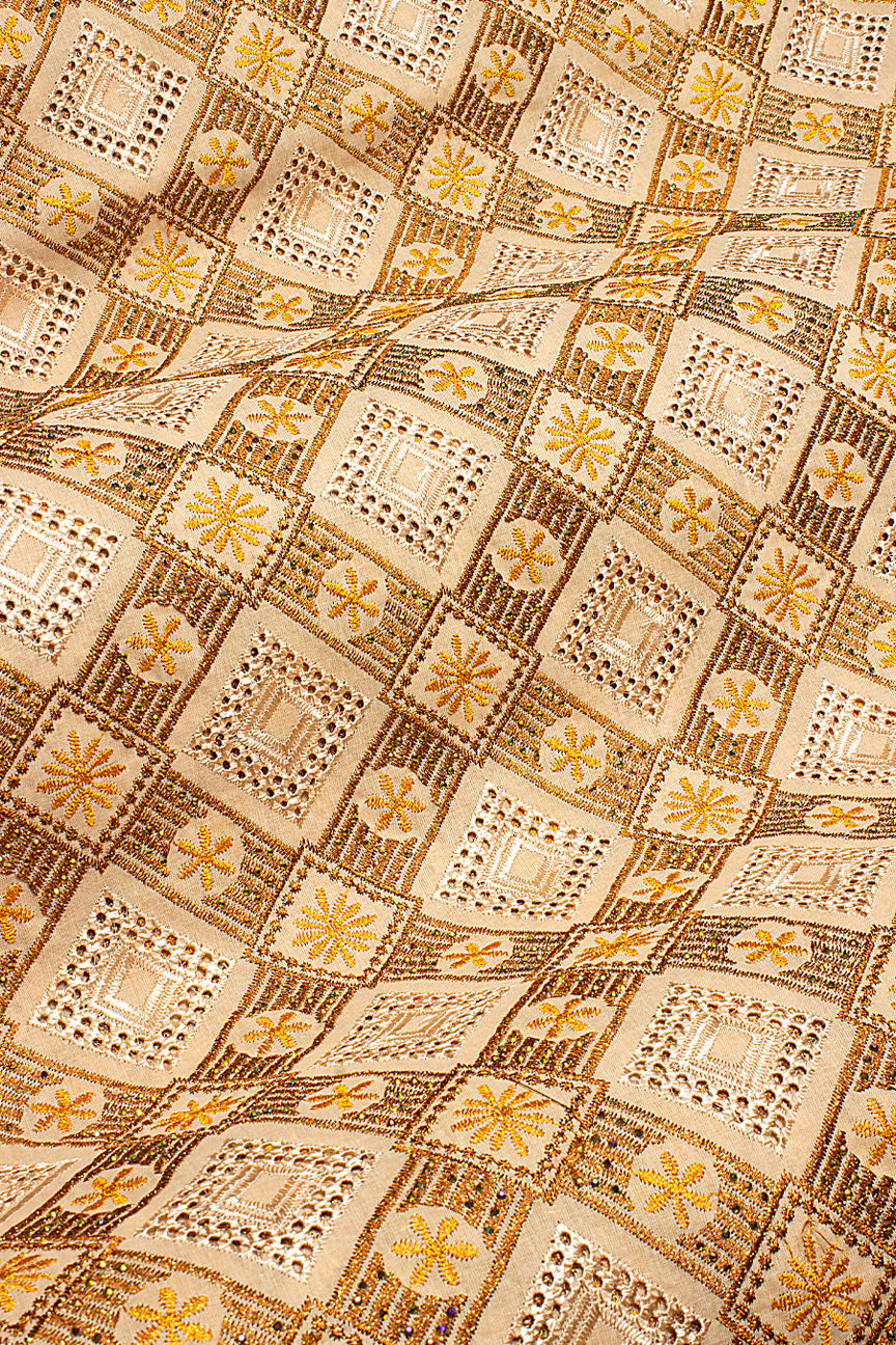 Voile Lace in Beige, Bronze & Gold - VL604