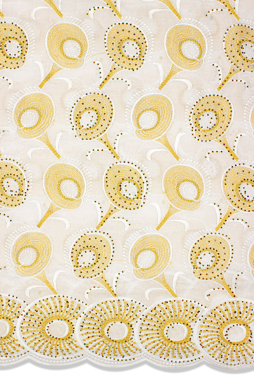 Voile Lace Exclusive in White & Gold - VL535