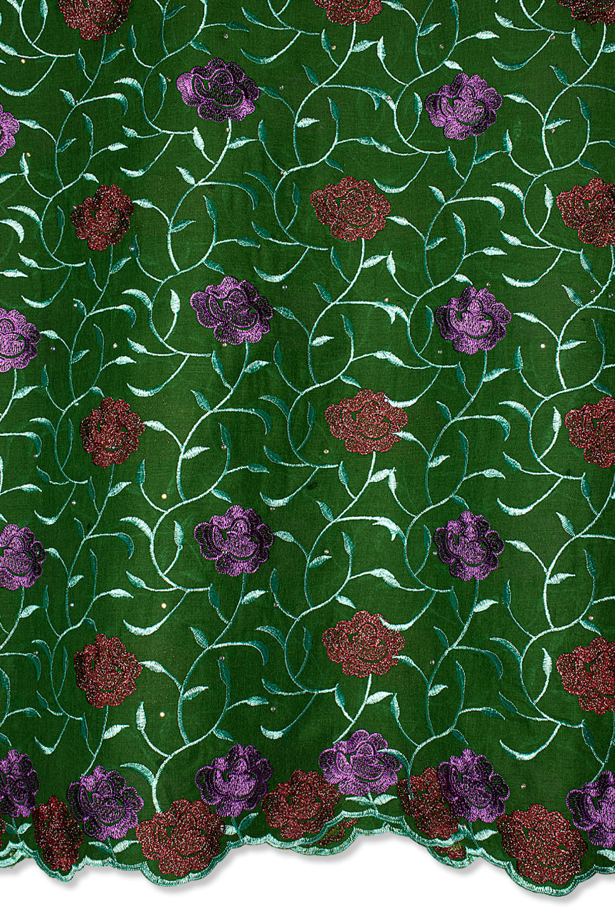 Voile Lace in Green, Wine & Purple - VL608