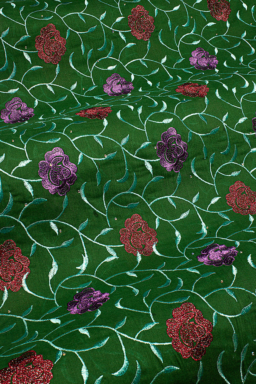 Voile Lace in Green, Wine & Purple - VL608
