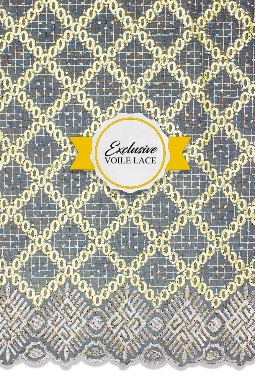 Voile Lace Exclusive in Grey, Ash & Gold - VL5212
