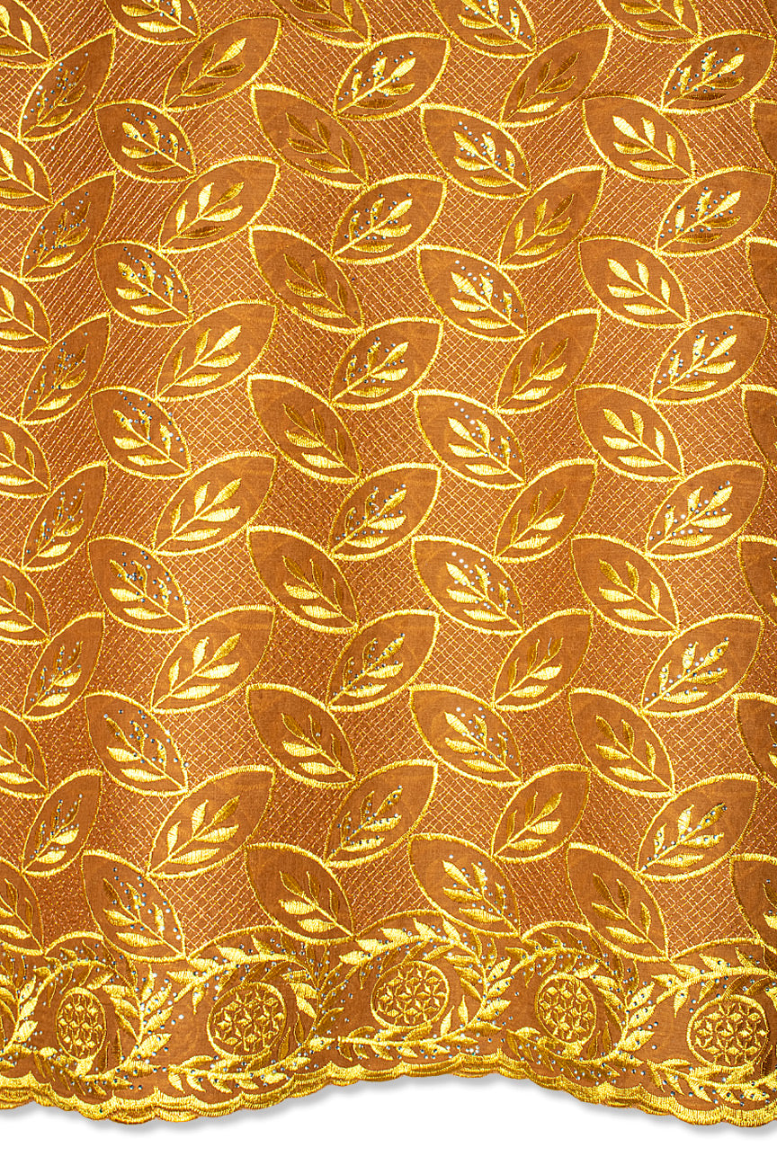 Voile Lace in Gold & Brown - VL582