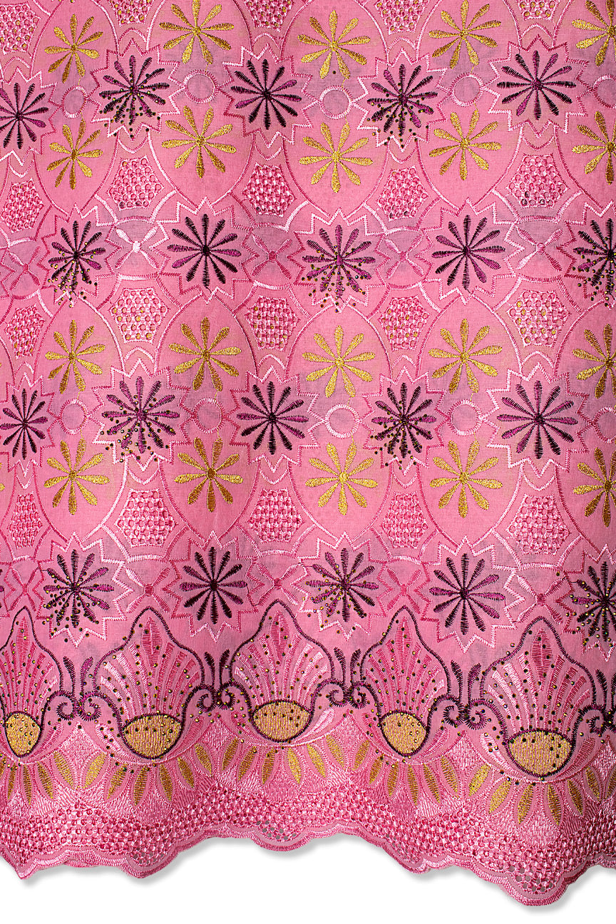 Voile Lace in Bubblegum Pink, Purple & Gold - VL616