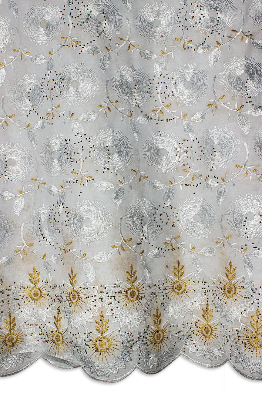 Voile Lace Exclusive in White & Gold - VL573