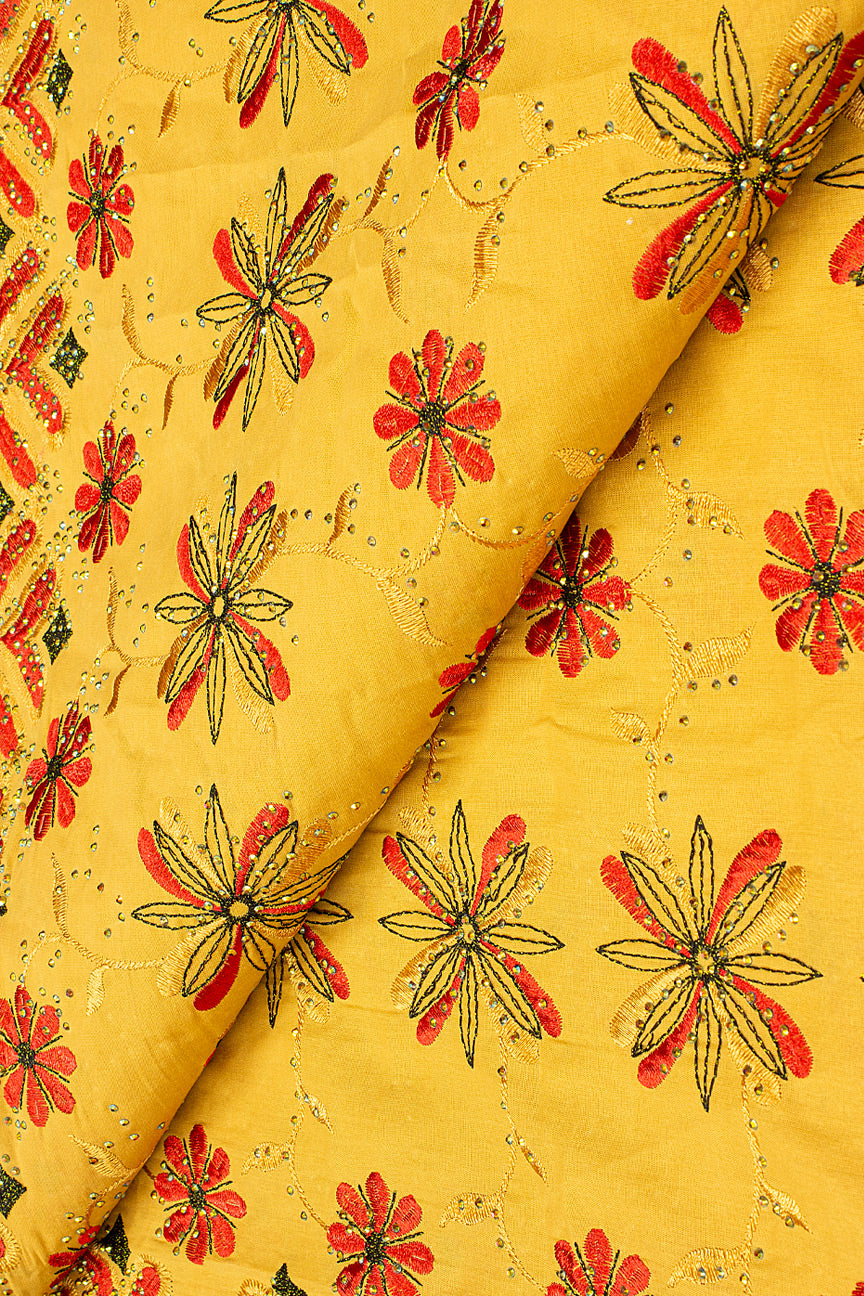 Voile Lace Exclusive in Sunshine Yellow & Red - VL5133