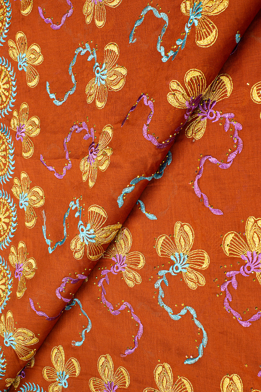 Voile Lace Exclusive in Brown, Gold, Sky Blue & Purple - VL5163