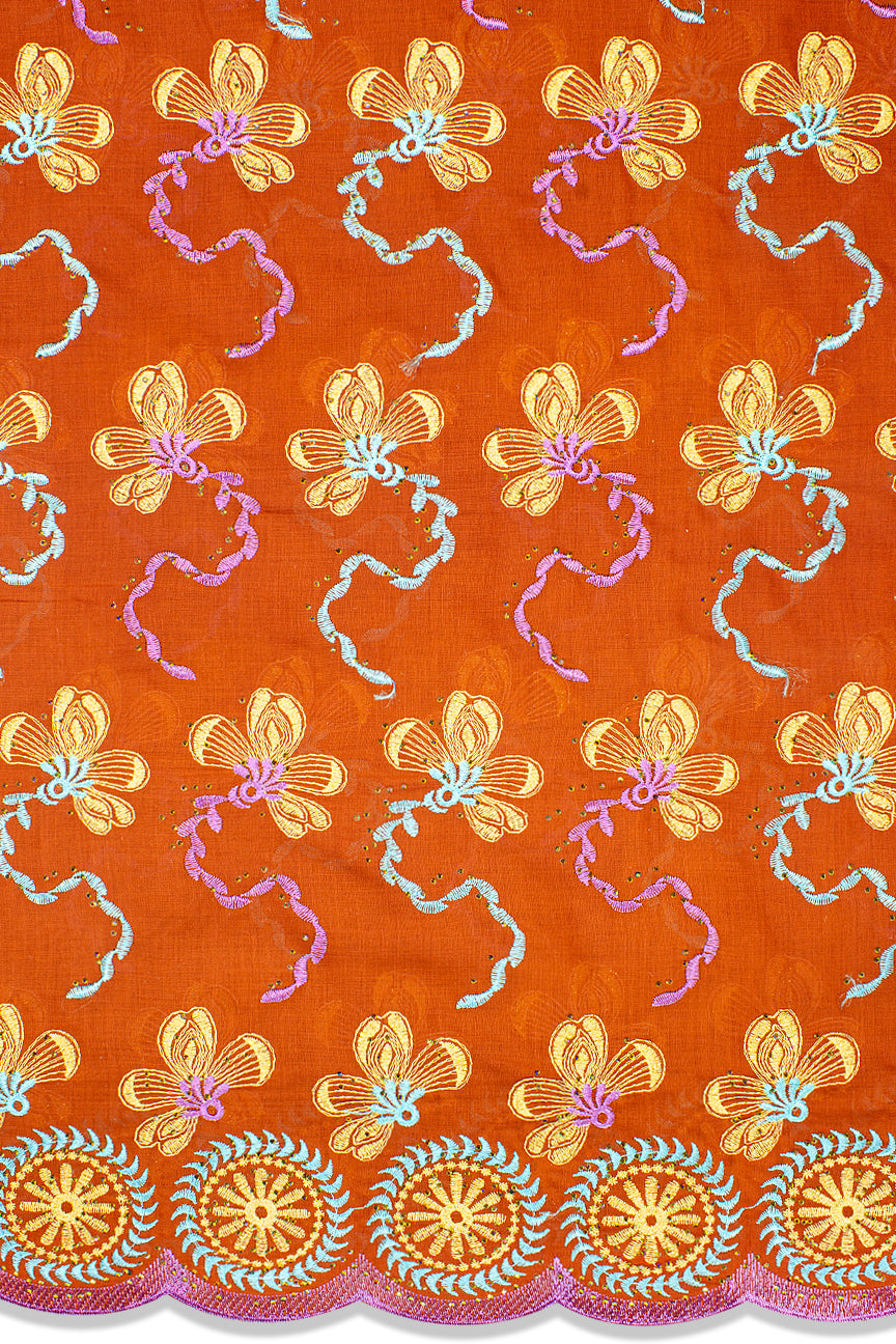 Voile Lace Exclusive in Brown, Gold, Sky Blue & Purple - VL5163