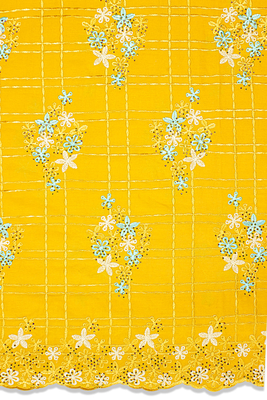 Voile Lace Exclusive in Sunshine Yellow & Turquoise - VL564