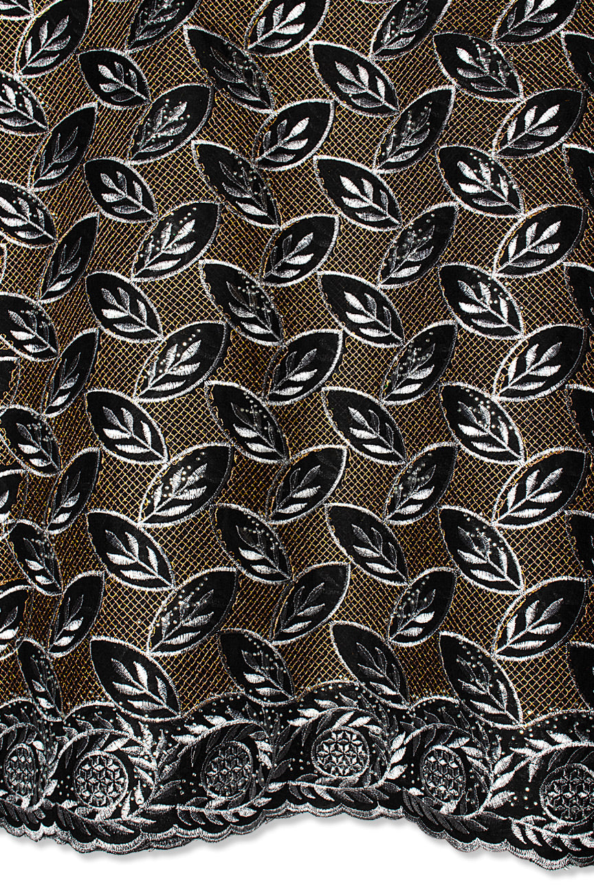 Voile Lace in Black & Gold - VL584