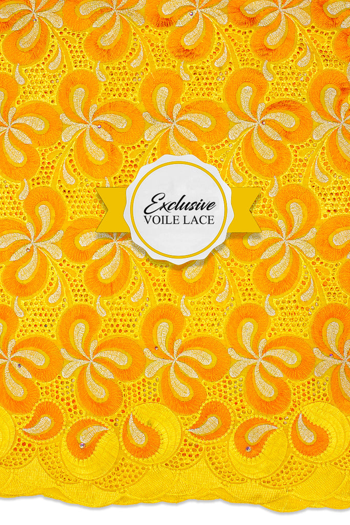 Exclusive Voile Lace  - EXL051 - Yellow, Orange & Gold