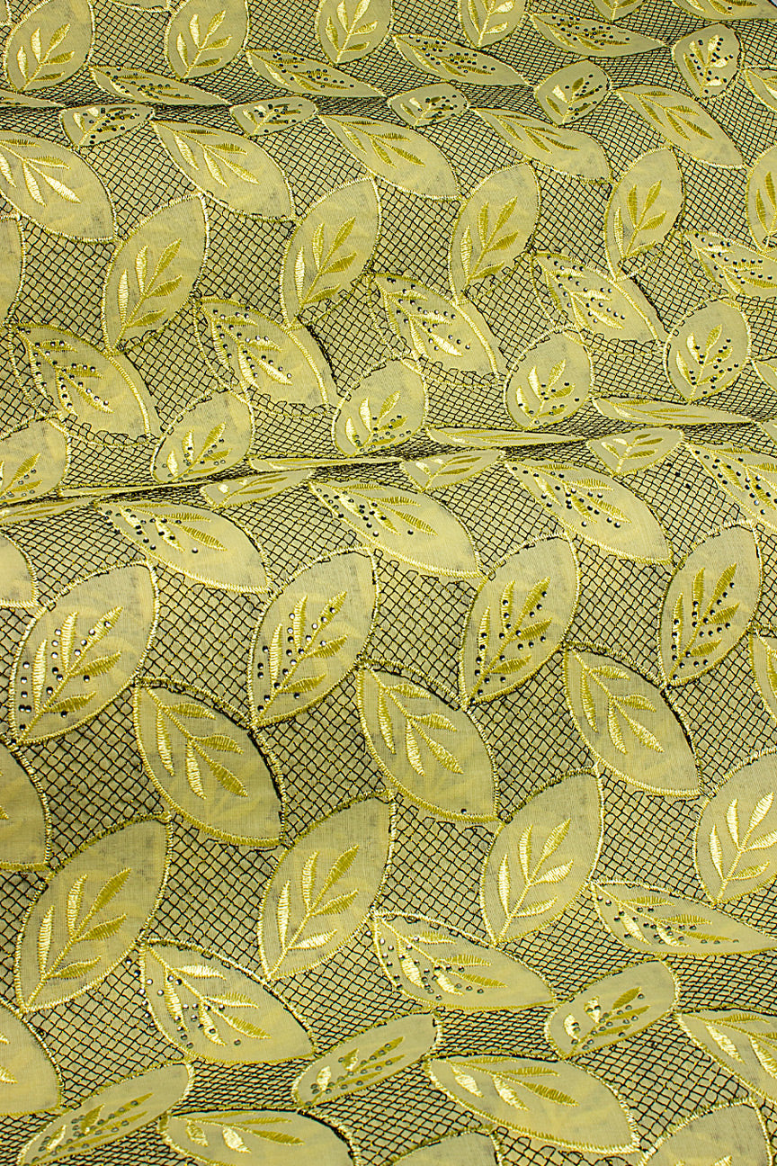 Voile Lace in Butter & Black - VL585