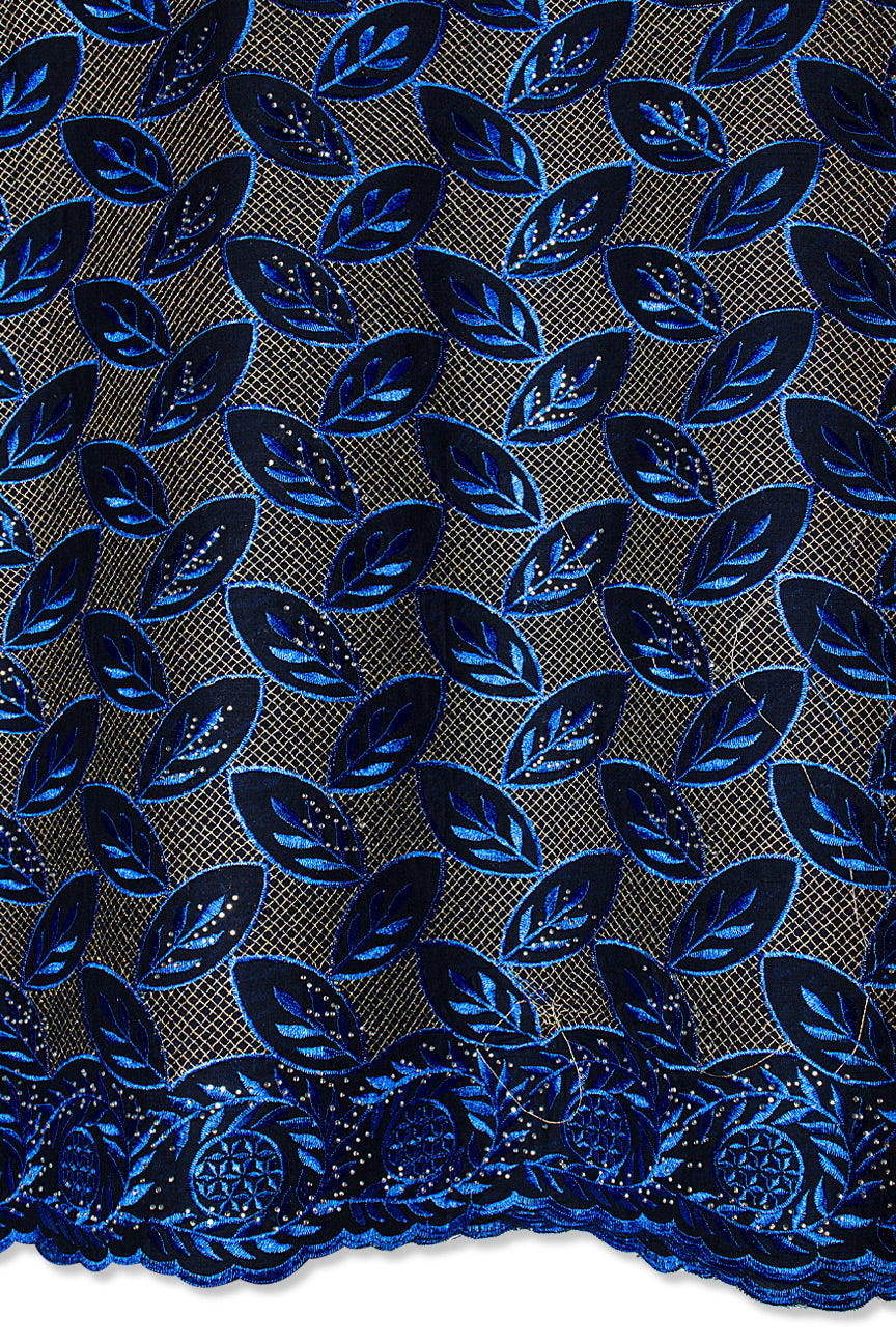 Voile Lace in Midnight Blue & Gold - VL586