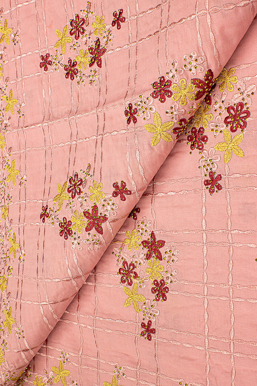 Voile Lace Exclusive in Onion Pink, Maroon & Gold - VL566