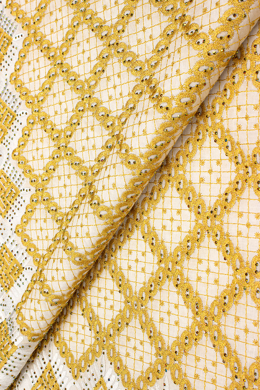 Voile Lace Exclusive in White & Gold - VL5217