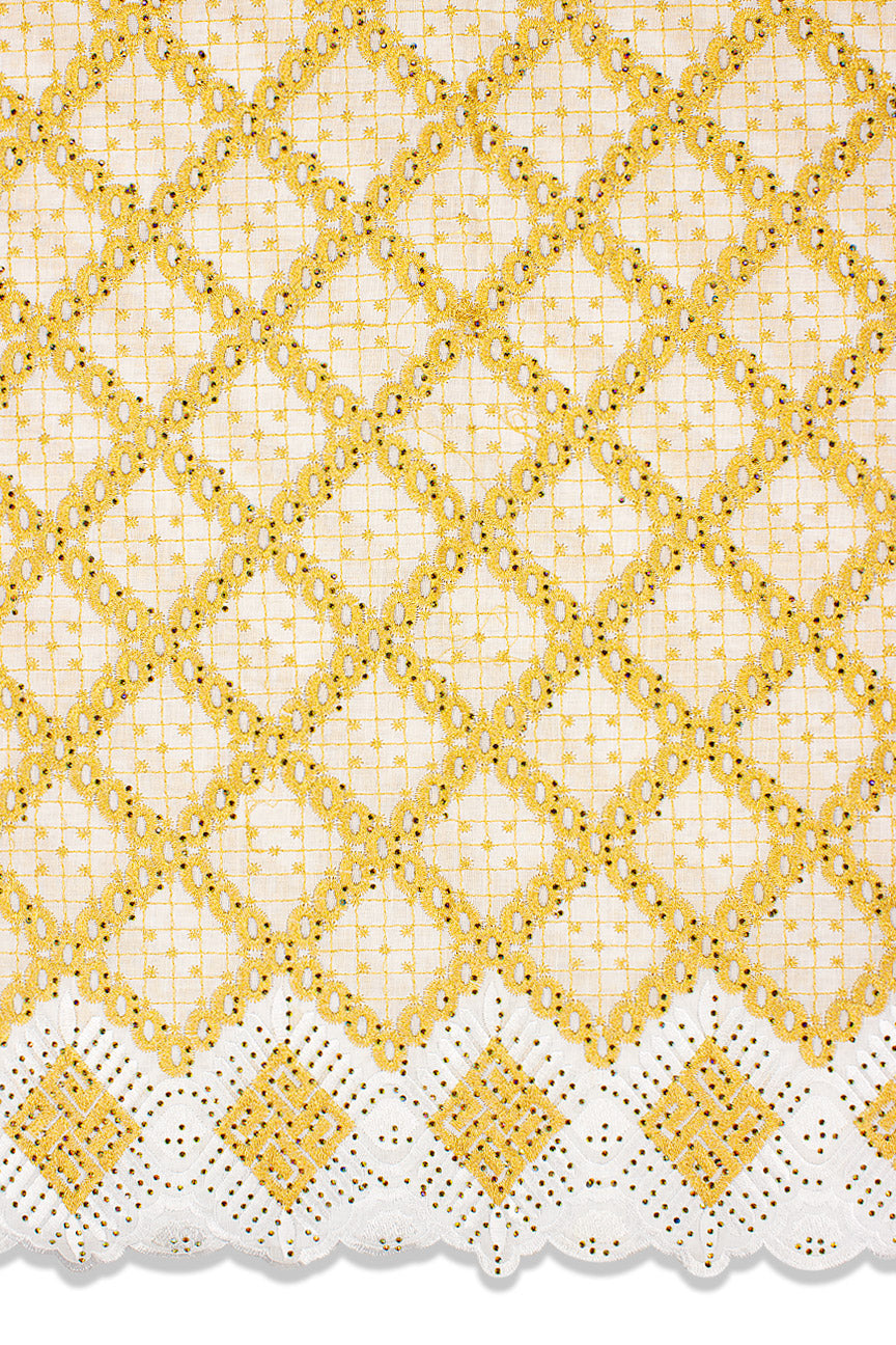 Voile Lace Exclusive in White & Gold - VL5217