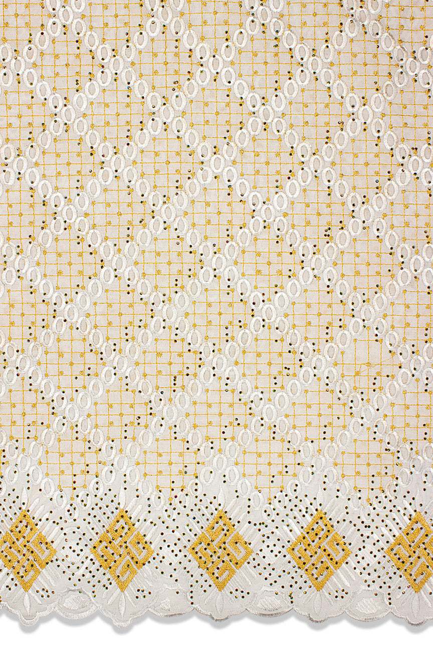 Voile Lace Exclusive in White & Gold - VL5218