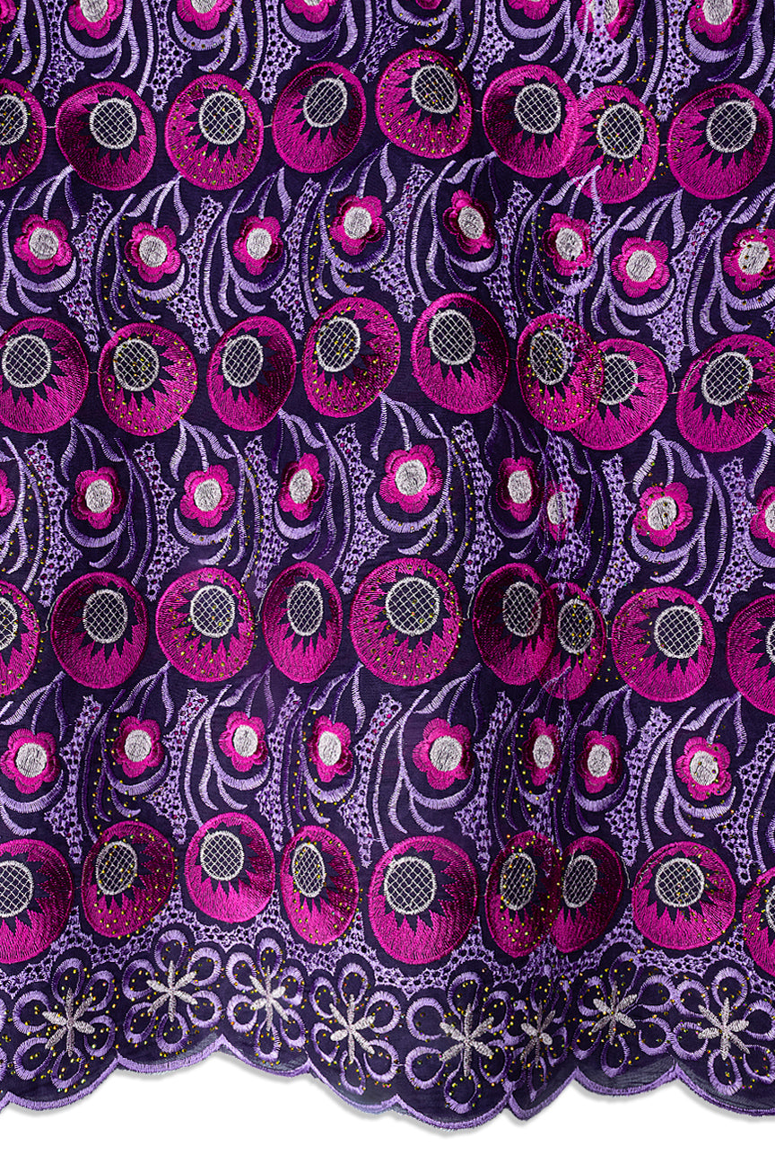 Voile Lace in Purple Mauve, Fuchsia, Lilac & Pink - VL631