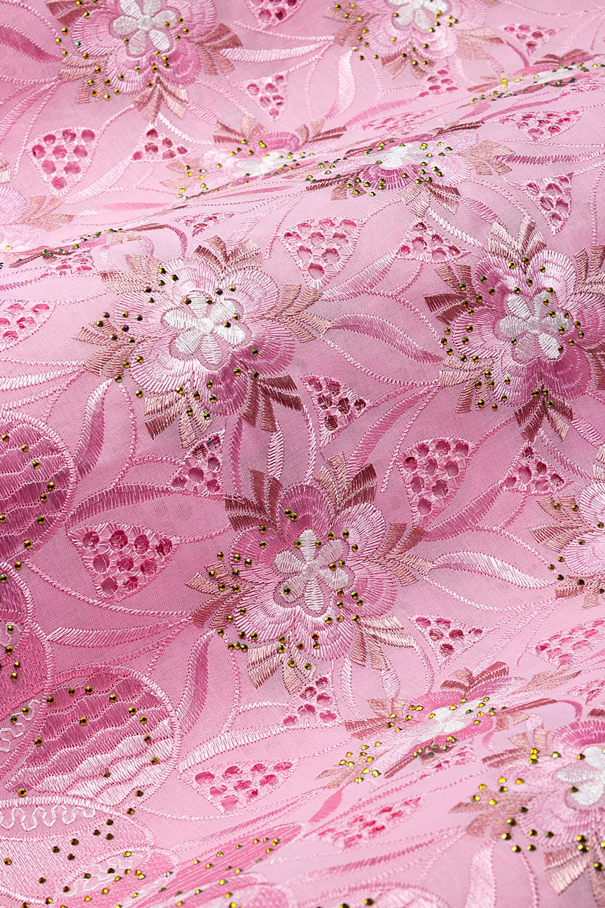 Voile Lace in Pink & Ivory - VL641