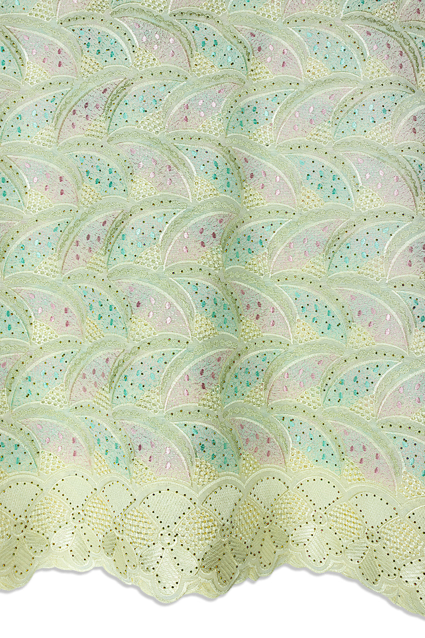 Voile Lace in Mint & Pink - VL663