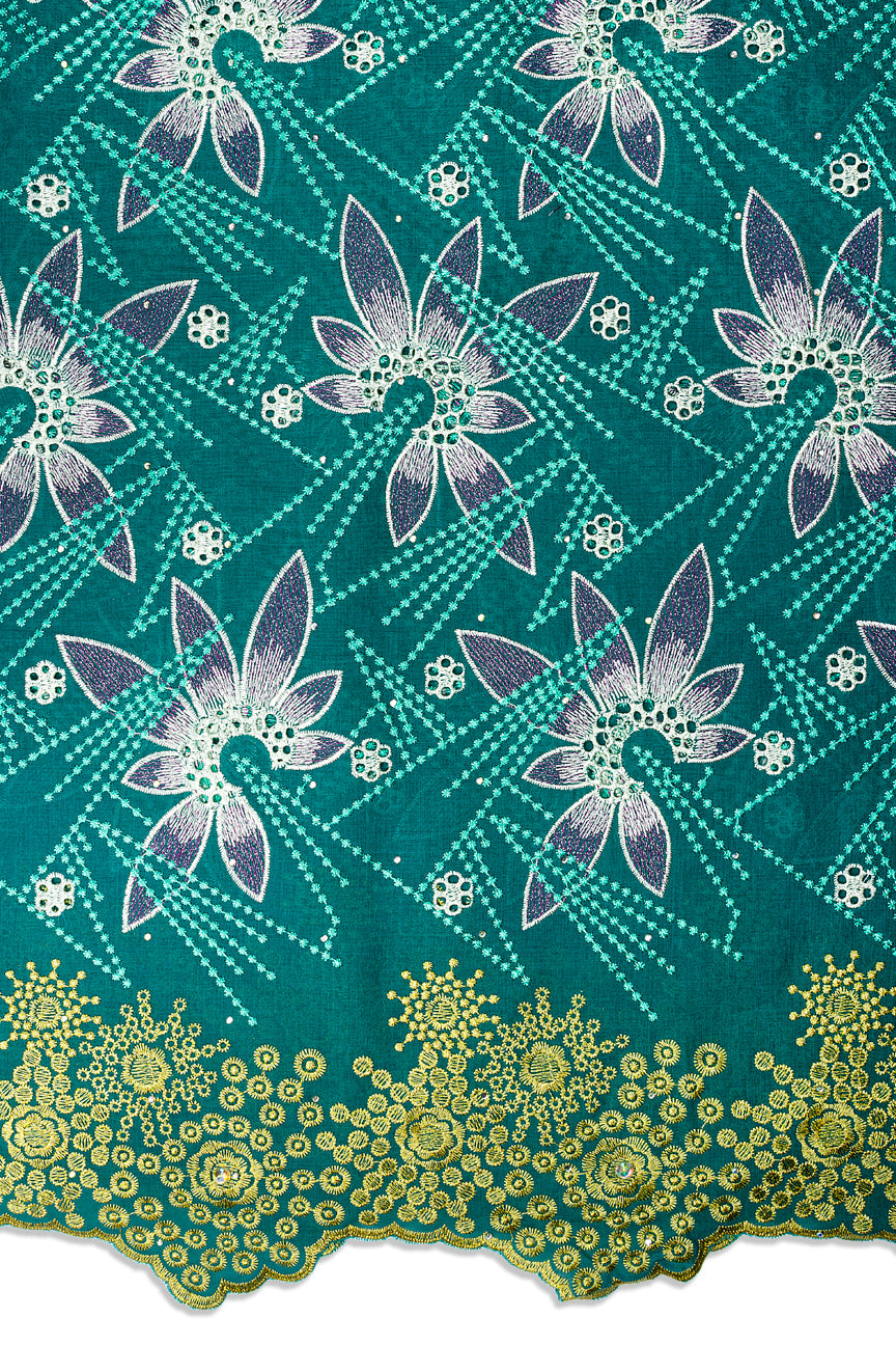Voile Lace in Emerald Geen & Gold - VL713
