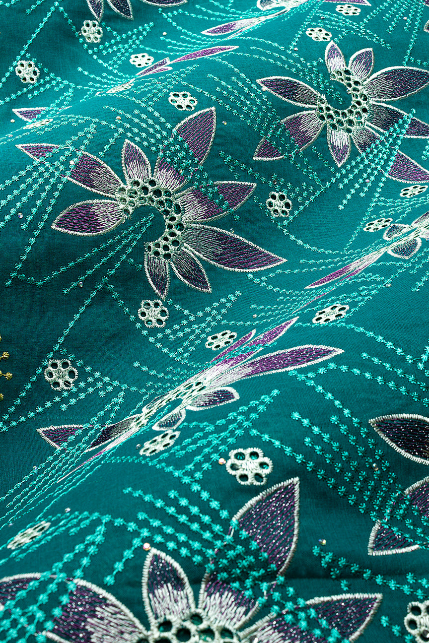 Voile Lace in Emerald Geen & Gold - VL713