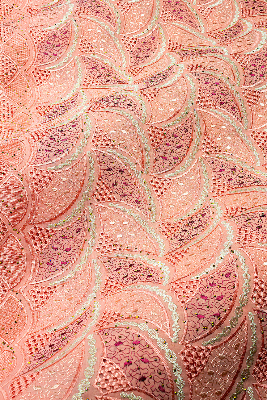 Voile Lace in Peach - VL668