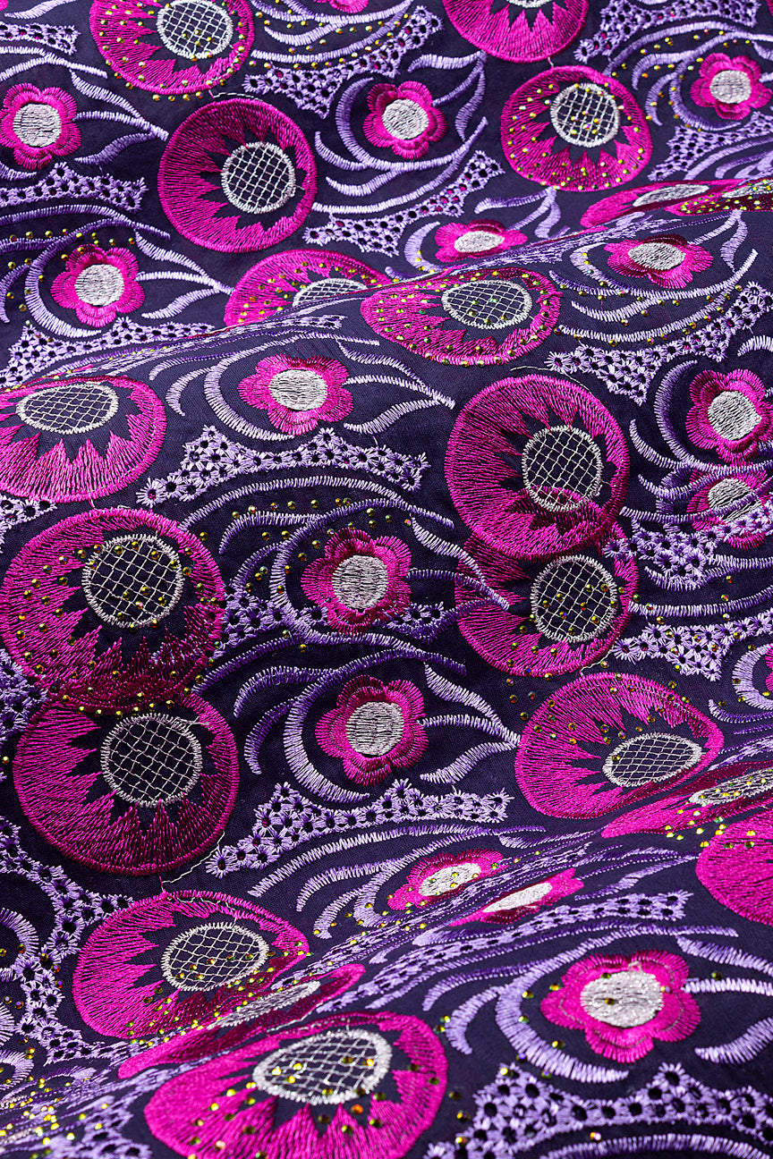 Voile Lace in Purple Mauve, Fuchsia, Lilac & Pink - VL631