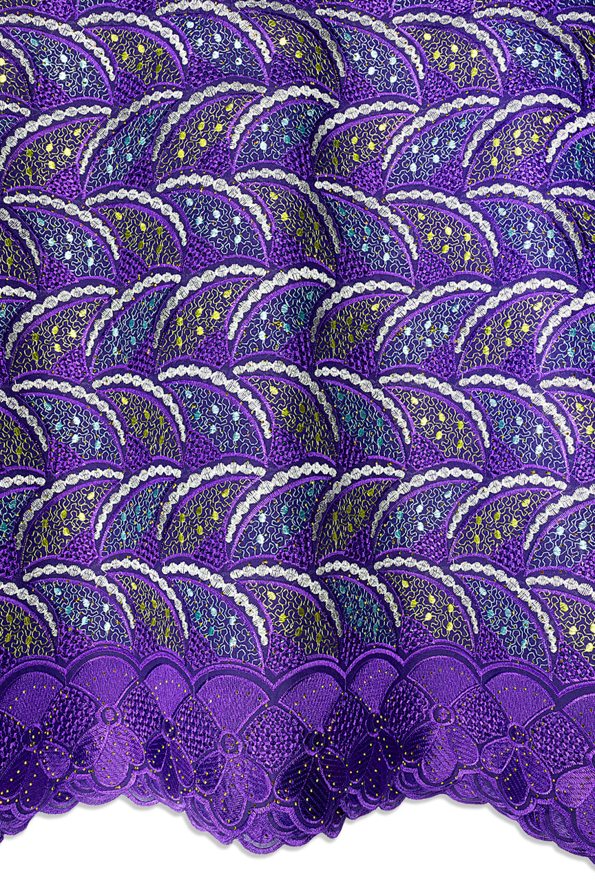 Voile Lace in Purple, Luime & Turquoise - VL670